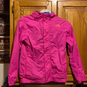 Girls 10/12. The North Face - Light Rain Jacket. Great color - condition- good